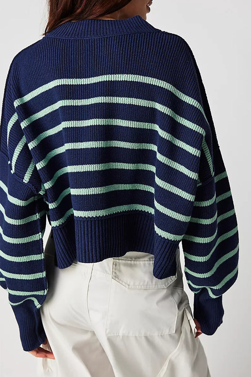 Tops casuales de cuello redondo con parches sólidos