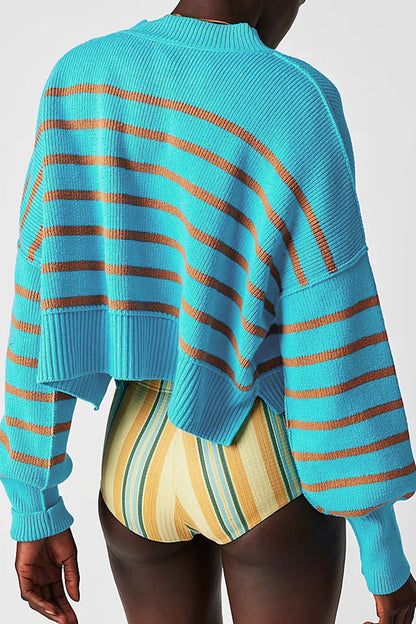 Tops casuales de cuello redondo con parches sólidos