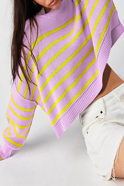 Tops casuales de cuello redondo con parches sólidos