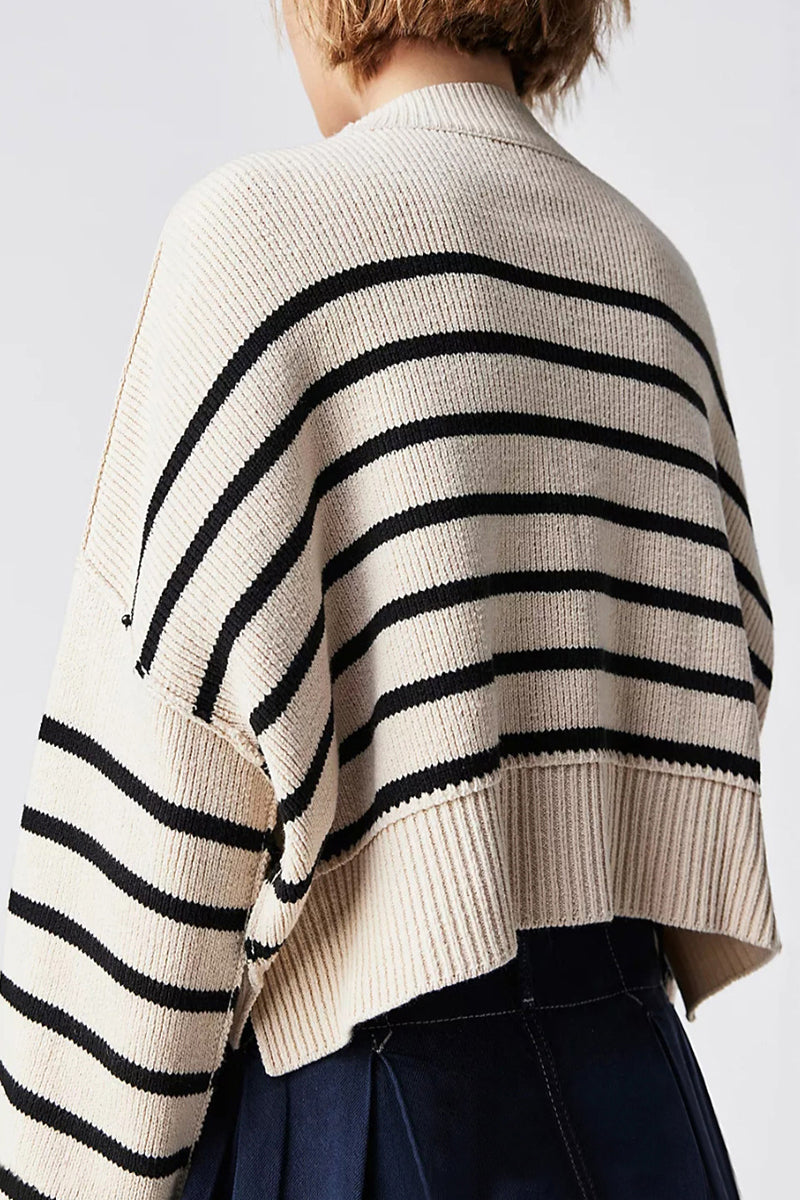 Tops casuales de cuello redondo con parches sólidos