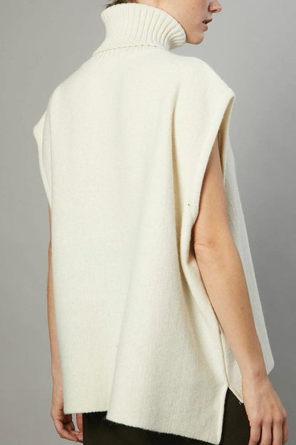 Tops de cuello alto con patchwork liso estilo británico