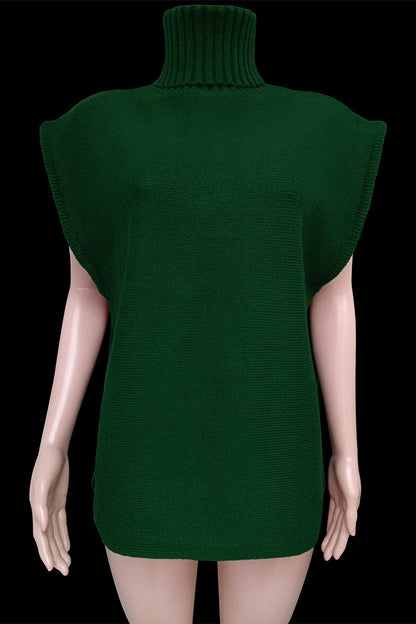 Tops de cuello alto con patchwork liso estilo británico