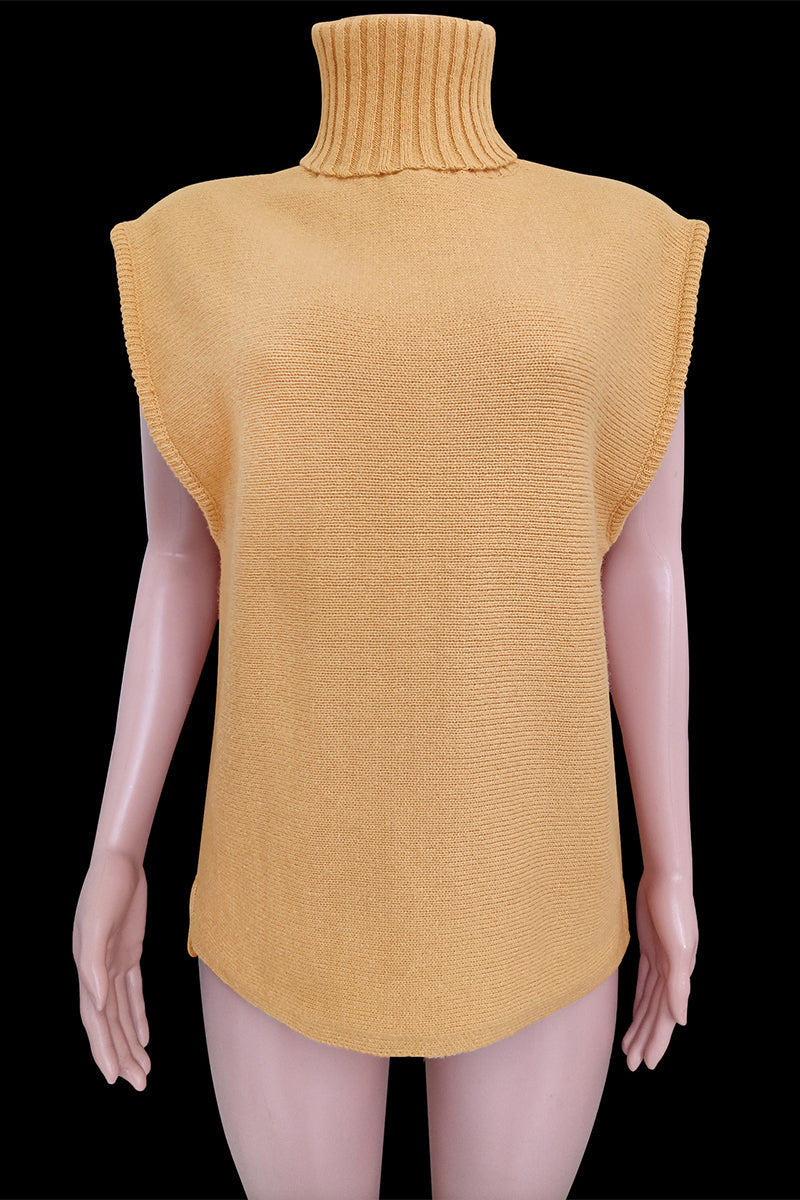 Tops de cuello alto con patchwork liso estilo británico