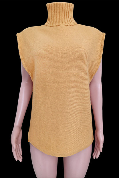 Tops de cuello alto con patchwork liso estilo británico