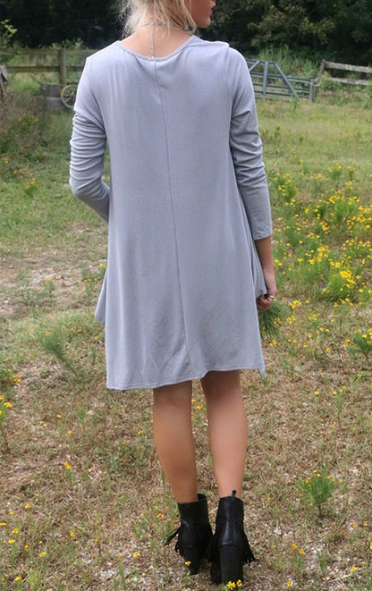 Tops casuales asimétricos de cuello redondo y sólidos