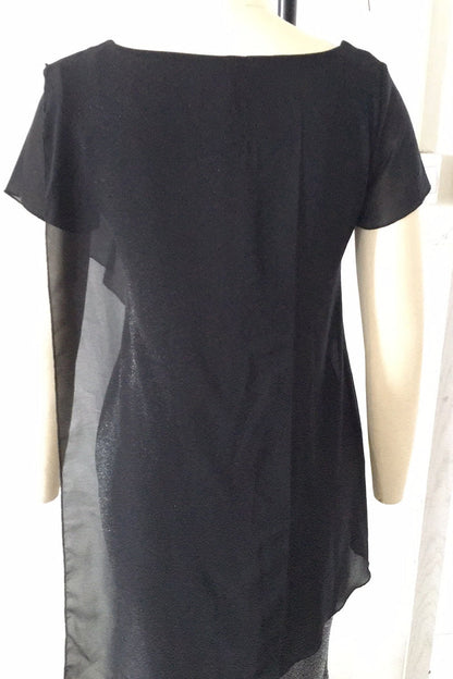 Sexy Color Block Sequins O Neck One Step Skirt Dresses