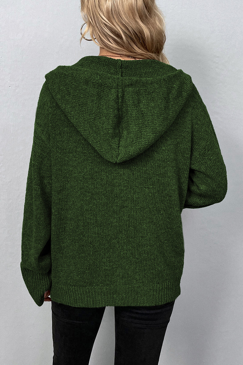 Casual Solid Buttons Hooded Collar Cardigans(8 Colors)
