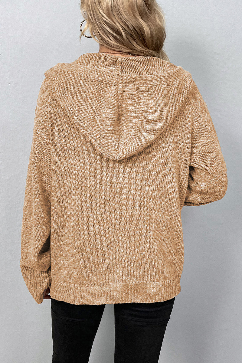 Casual Solid Buttons Hooded Collar Cardigans(8 Colors)