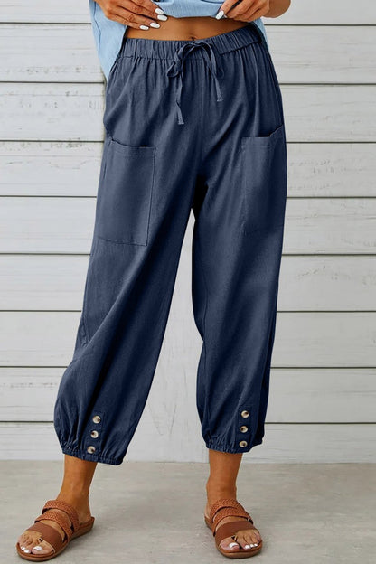 Casual Solid Patchwork Regular High Waist Conventional Solid Color Trousers(10 Colors)