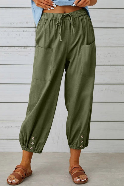 Casual Solid Patchwork Regular High Waist Conventional Solid Color Trousers(10 Colors)