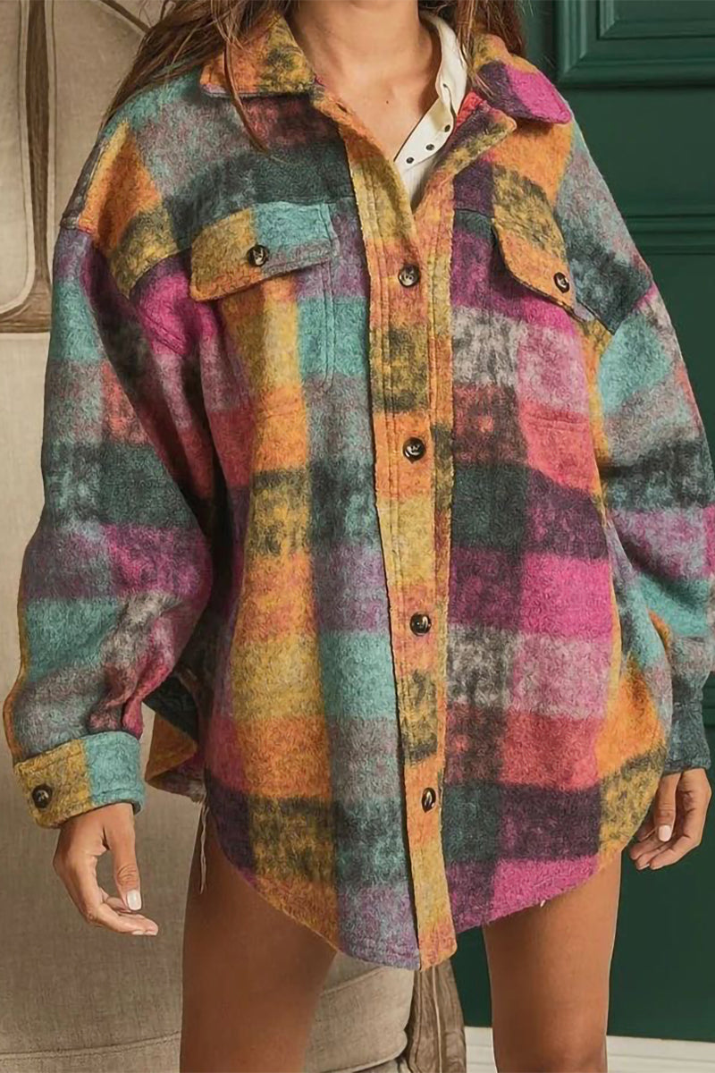 Sexy Color Block Contrast Turndown Collar Blouses(3 Colors)