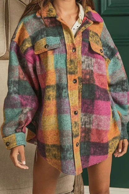 Sexy Color Block Contrast Turndown Collar Blouses(3 Colors)