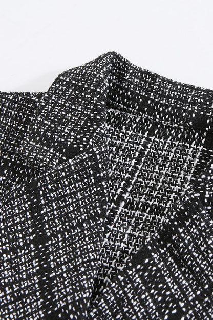 Vestidos elegantes de celebridades con falda y cuello vuelto a cuadros y patchwork