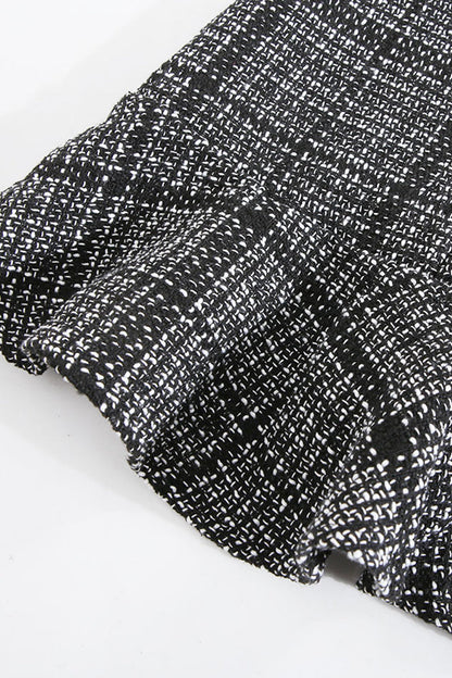 Vestidos elegantes de celebridades con falda y cuello vuelto a cuadros y patchwork