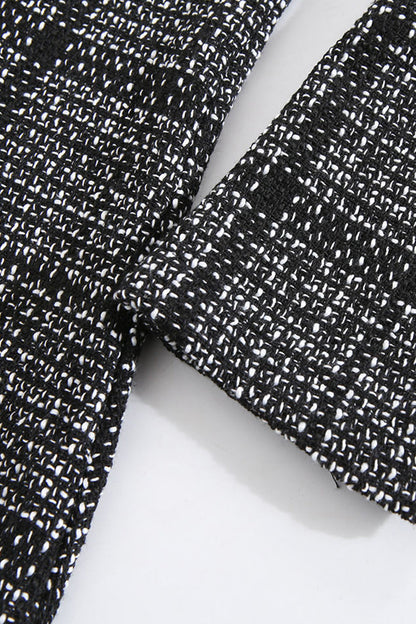 Vestidos elegantes de celebridades con falda y cuello vuelto a cuadros y patchwork