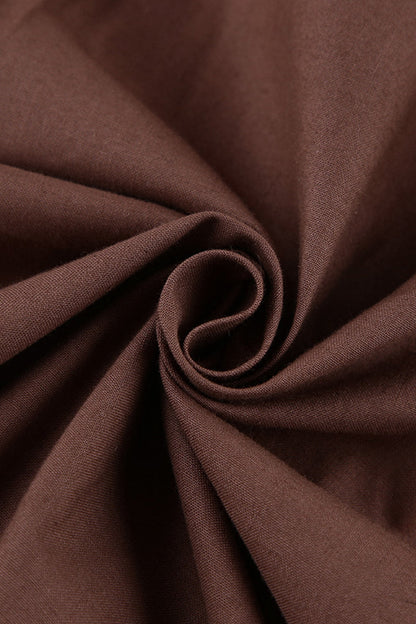 Work Elegant Solid Bandage Turndown Collar Waist Skirt Dresses