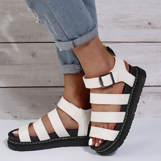 Zapatos casuales de patchwork de color sólido, redondos y cómodos para exteriores