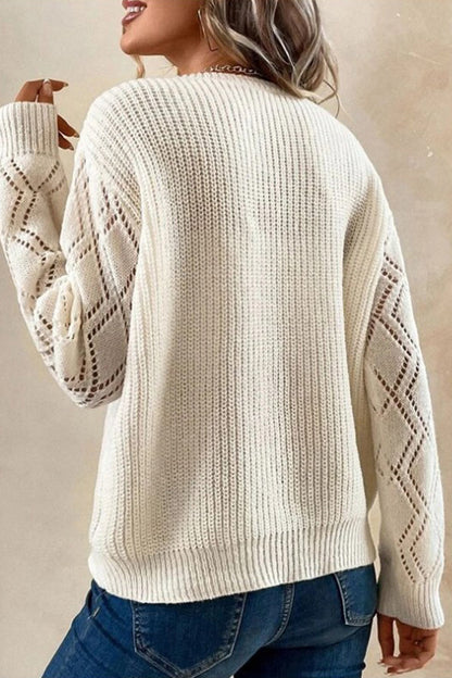 Tops casuales de encaje liso con cuello en V