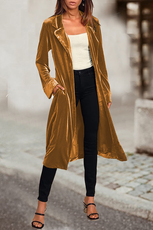 Elegante abrigo de estilo británico con cuello vuelto y bolsillos lisos (4 colores)