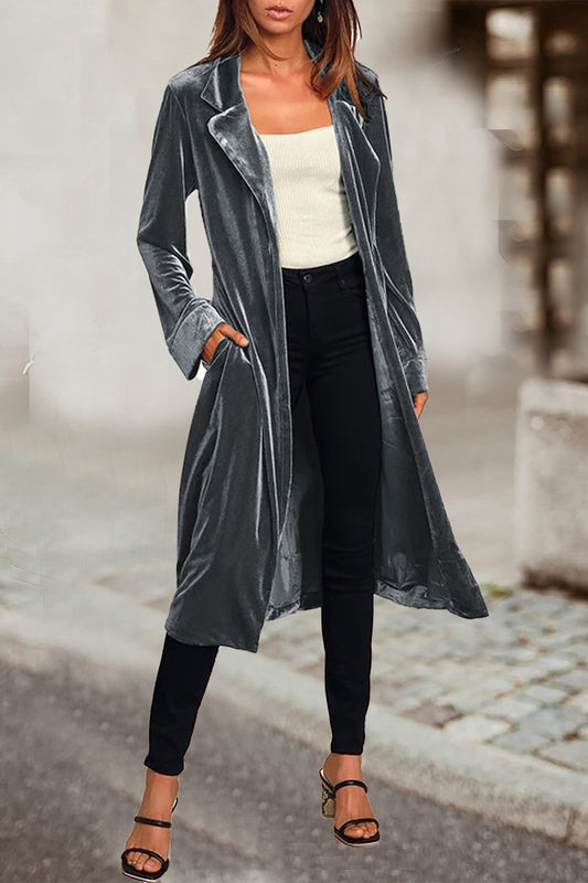 Elegante abrigo de estilo británico con cuello vuelto y bolsillos lisos (4 colores)