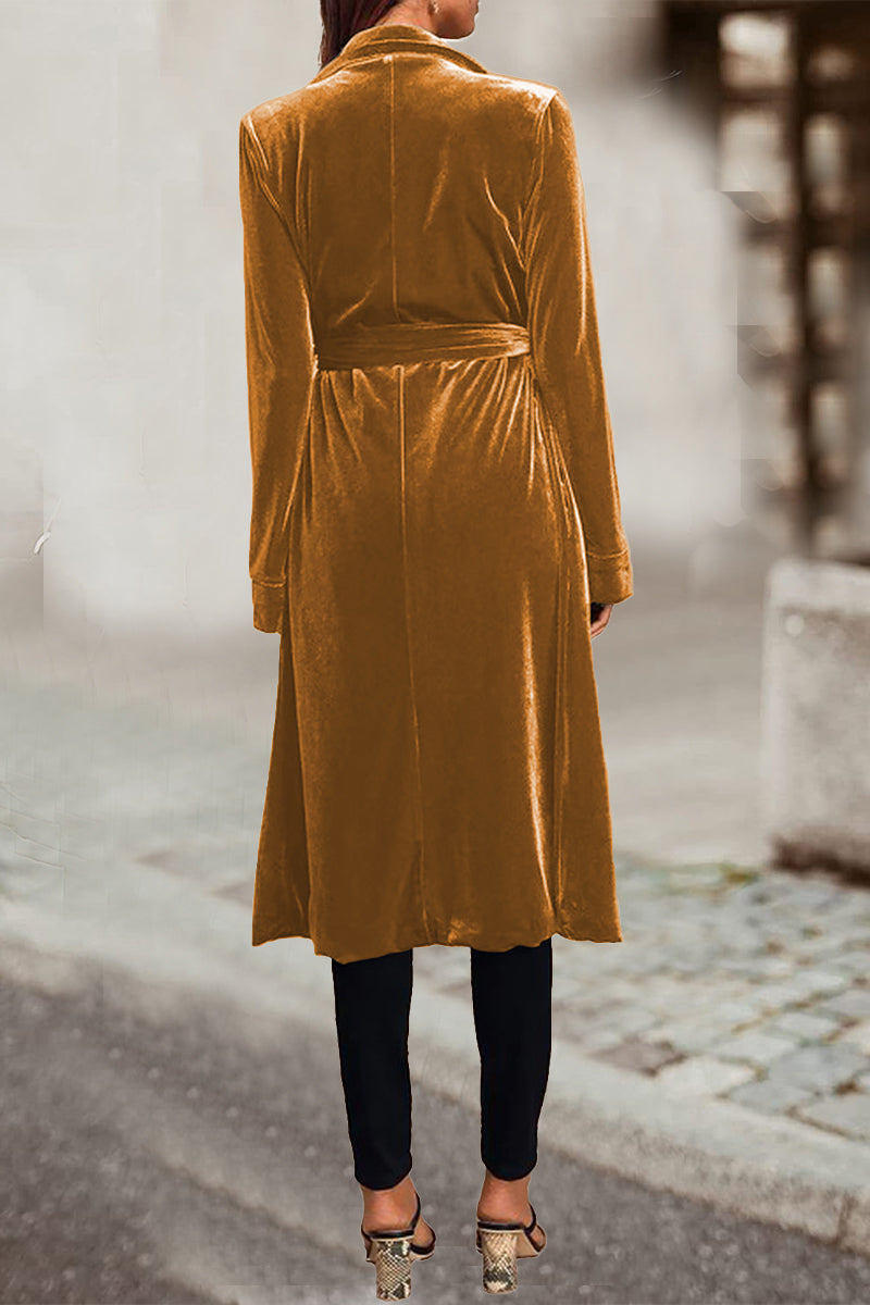 Elegante abrigo de estilo británico con cuello vuelto y bolsillos lisos (4 colores)