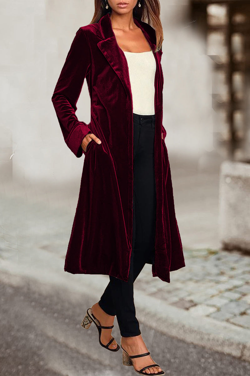 Elegante abrigo de estilo británico con cuello vuelto y bolsillos lisos (4 colores)