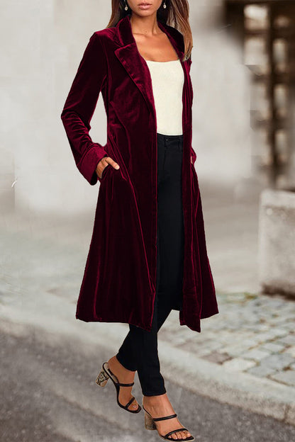 Elegante abrigo de estilo británico con cuello vuelto y bolsillos lisos (4 colores)