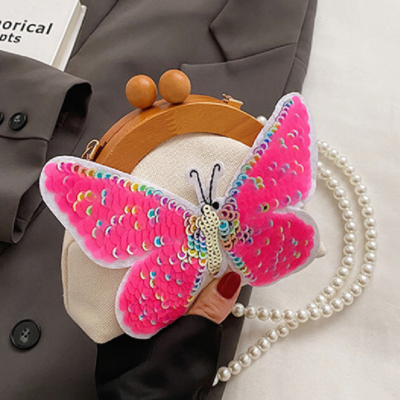 Casual Patchwork Butterfly Sequins Pearl Bags