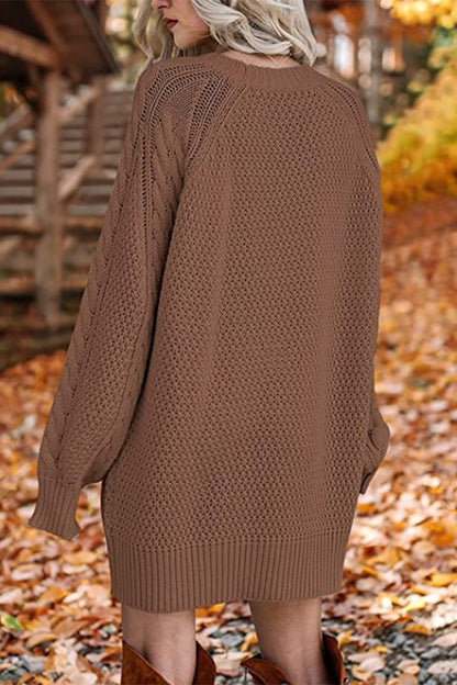Elegant Solid Hollowed Out O Neck Long Sleeve Dresses(12 Colors)