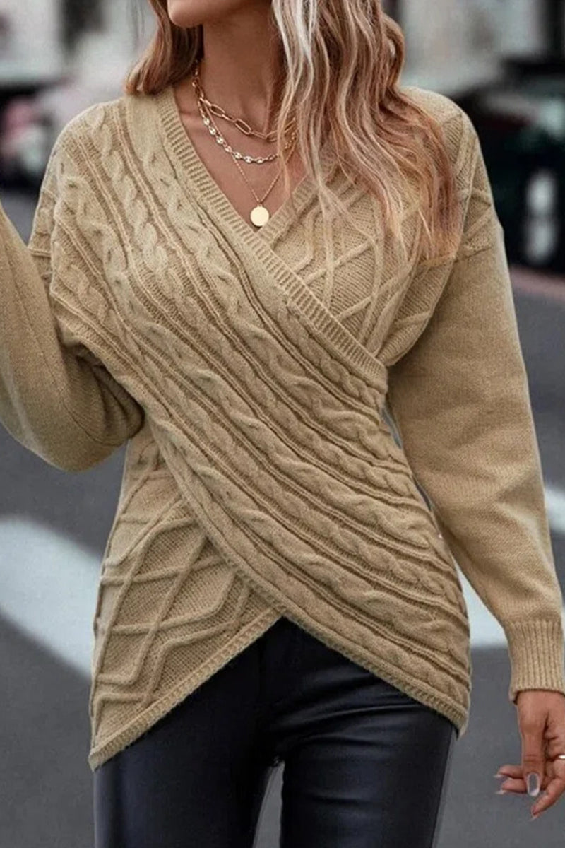 Blusa informal asimétrica con cuello en V y tirantes cruzados (5 colores)