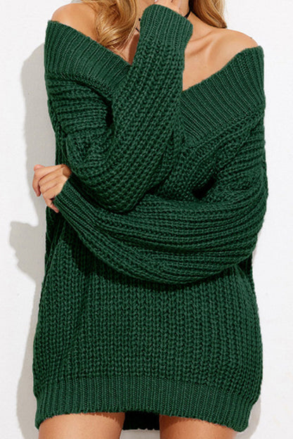 Suéteres sexys casuales de patchwork sólido con cuello en V (3 colores)