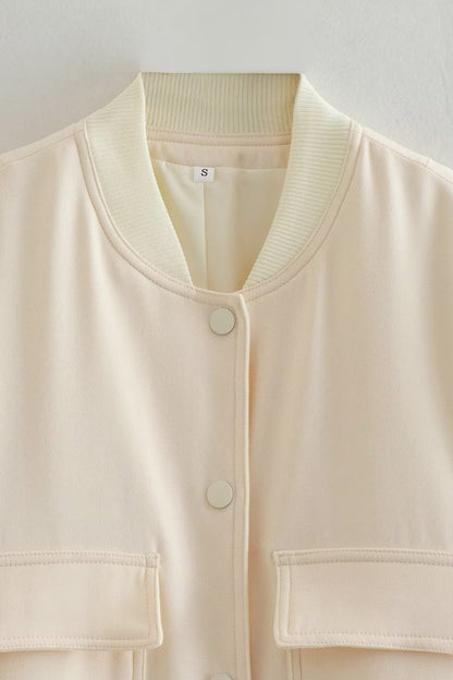 Prendas de abrigo informales de cuello mandarín con botones y bolsillos lisos (3 colores)