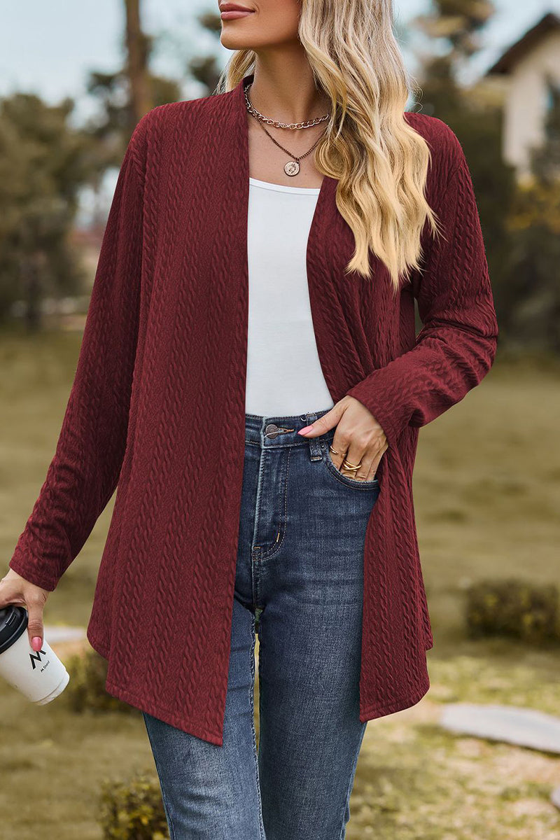 Prendas de abrigo informales con cuello en V y parches lisos (5 colores)