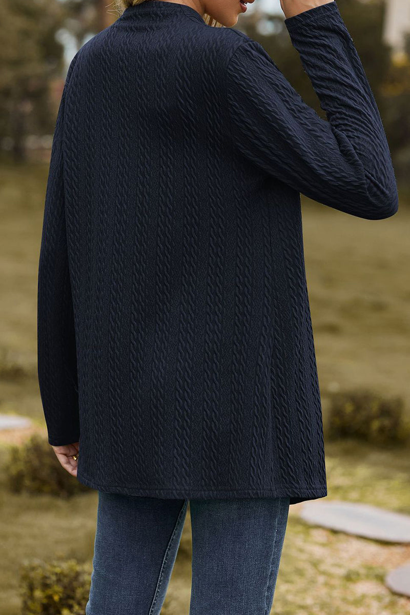 Prendas de abrigo informales con cuello en V y parches lisos (5 colores)