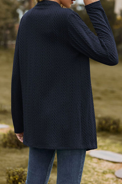 Prendas de abrigo informales con cuello en V y parches lisos (5 colores)