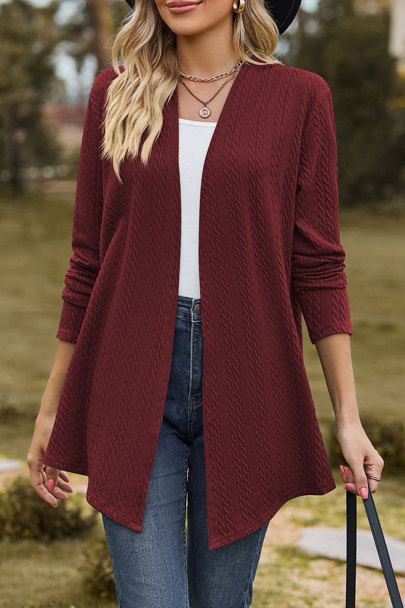 Prendas de abrigo informales con cuello en V y parches lisos (5 colores)