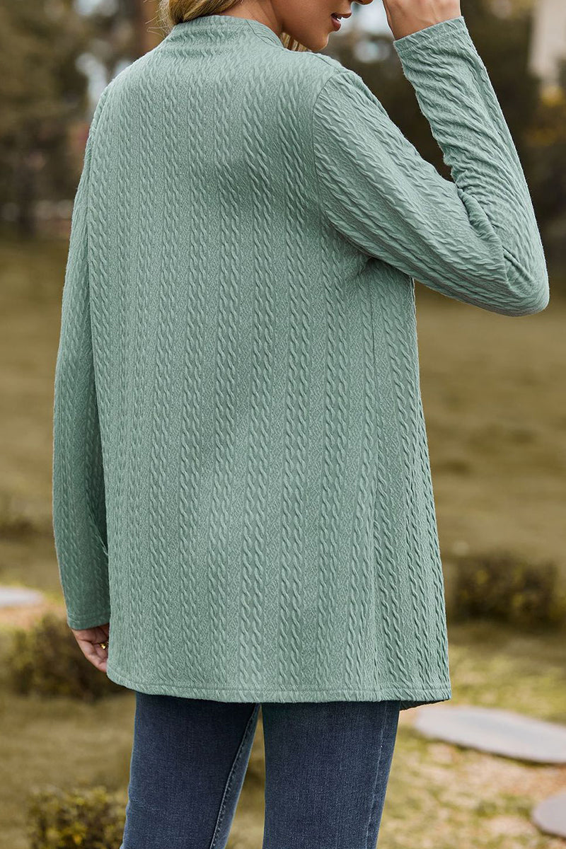 Prendas de abrigo informales con cuello en V y parches lisos (5 colores)