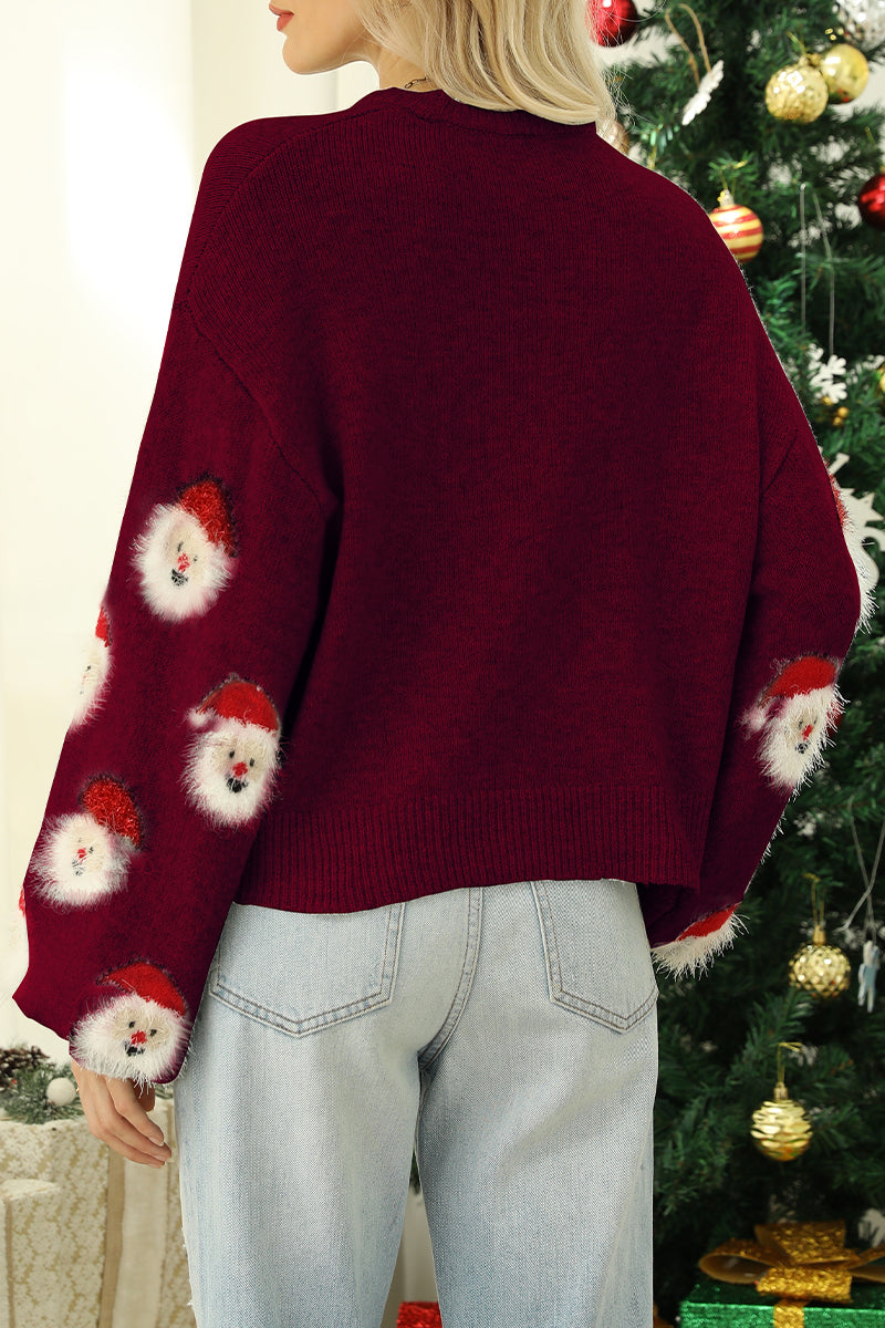 Tops casuales de cuello redondo con diseño de Papá Noel (10 colores)