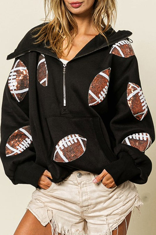 Tops casuales con cuello y capucha con parche de bolsillo sólido (7 colores)