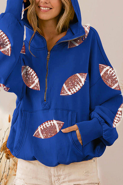 Tops casuales con cuello y capucha con parche de bolsillo sólido (7 colores)