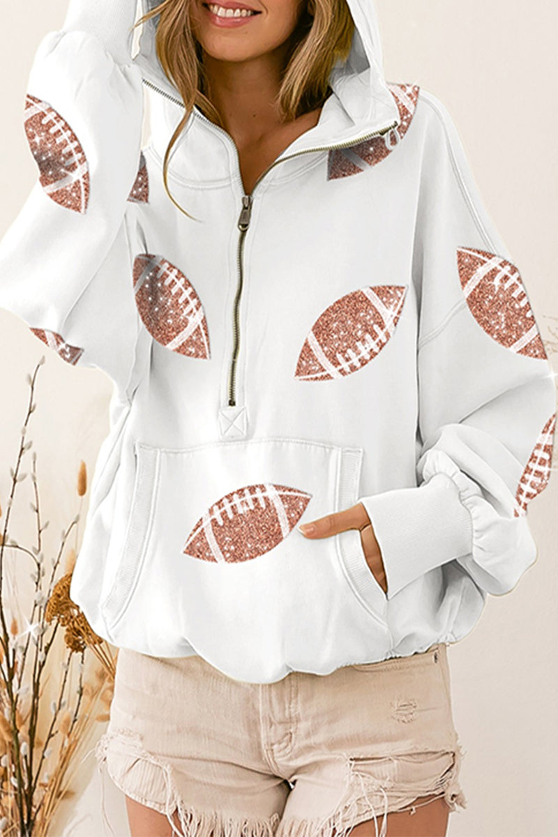 Tops casuales con cuello y capucha con parche de bolsillo sólido (7 colores)