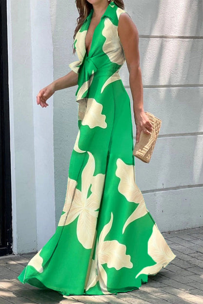 Monos casuales de calle lisos con frenillo y cuello en V (5 colores)