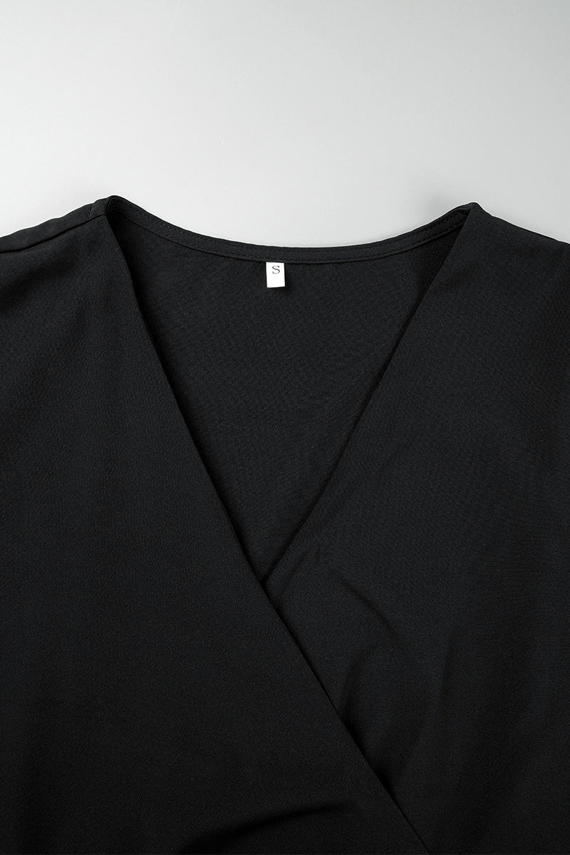 Vestidos casuales de manga larga con escote en V y abertura en el frenillo (5 colores)