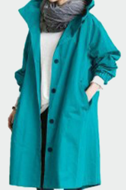 Prenda exterior con capucha y botones de bolsillo de estilo británico (9 colores)