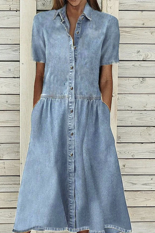 Vestidos casuales de falda pastel con cuello vuelto y retazos sólidos