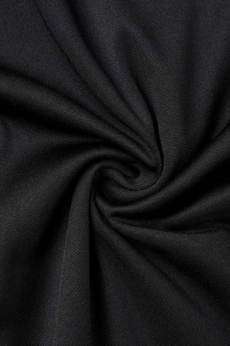 Monos casuales de cuello redondo con parches sólidos y regulares