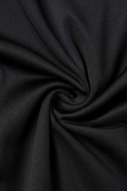 Monos casuales de cuello redondo con parches sólidos y regulares