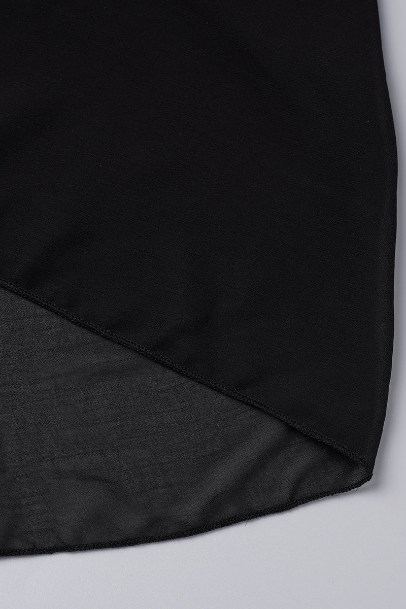 Monos casuales de cuello redondo con parches sólidos y regulares