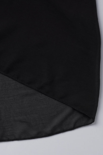 Monos casuales de cuello redondo con parches sólidos y regulares