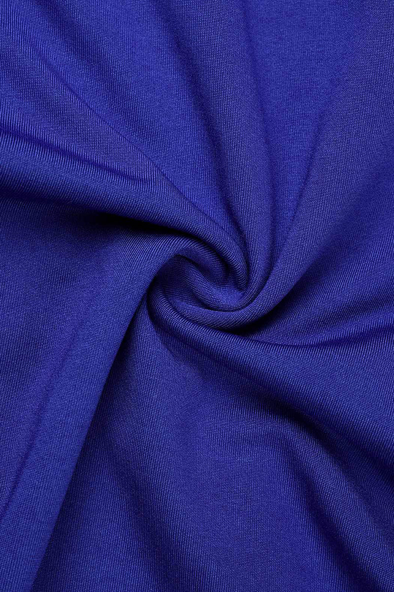 Monos casuales de cuello redondo con parches sólidos y regulares